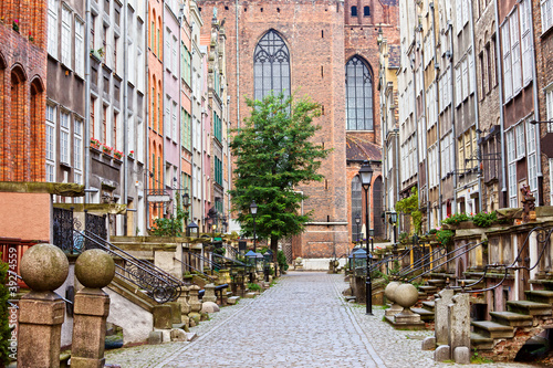 Naklejka ulica miejski europa architektura stary