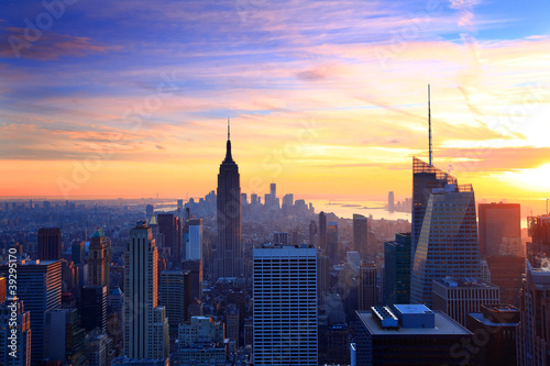 Fotoroleta ameryka panorama drapacz panoramiczny zmierzch