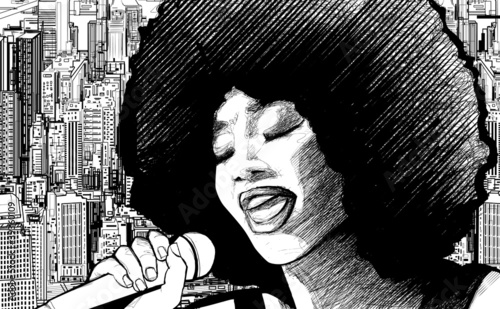Plakat kobieta jazz śpiew