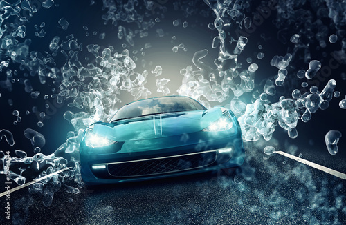 Obraz na płótnie samochód woda sztuka garaż