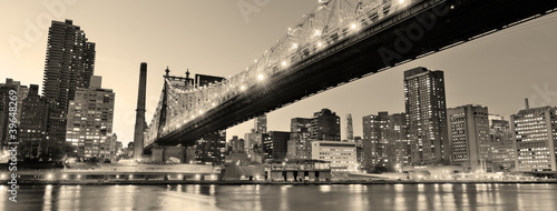 Naklejka Panorama Nowego Jorku nocą