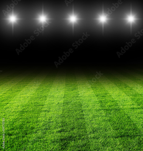 Obraz na płótnie Piłkarskie boisko nocą
