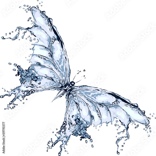 Naklejka lato sztuka woda motyl ruch