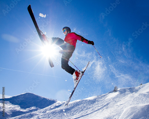 Fototapeta góra ruch śnieg słońce sport