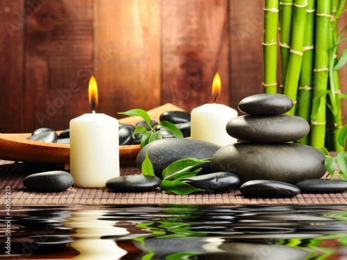 Plakat zdrowy storczyk aromaterapia świeca bambus