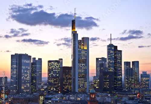 Obraz na płótnie Biurowce Frankfurtu