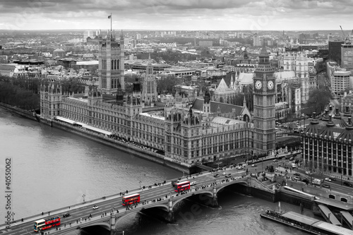 Naklejka autobus londyn most wieża