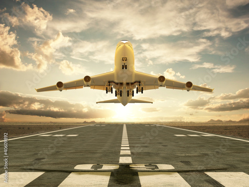 Obraz na płótnie rejs lotnictwo słońce transport odrzutowiec