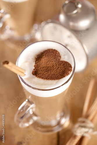 Naklejka cappucino serce macchiato kawa czekolada