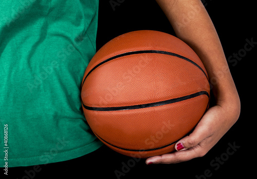Naklejka kobieta koszykówka dziewczynka zdrowy piłka
