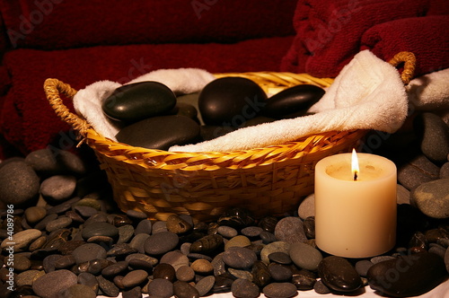Naklejka masaż kurort kamień gorący terapia