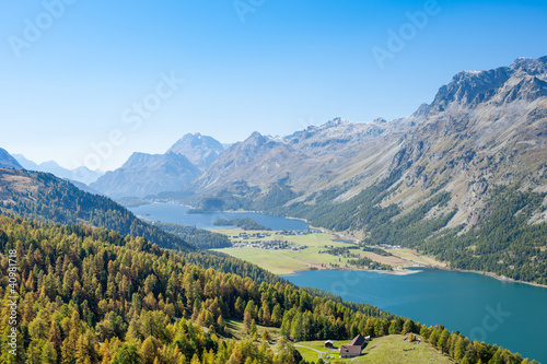 Plakat góra szwajcaria wzgórze woda