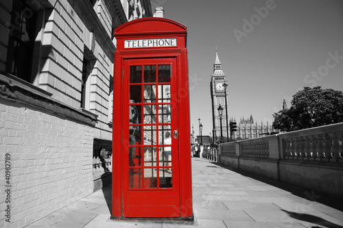 Obraz na płótnie anglia londyn budka telefoniczna bigben