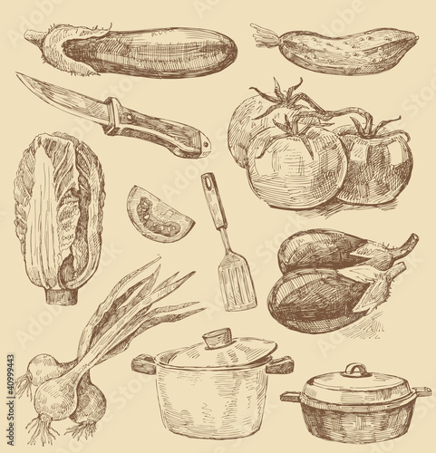 Plakat zbiory jedzenie retro warzywo