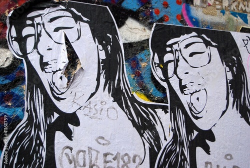Naklejka dziewczynka graffiti sztuka oko kobieta