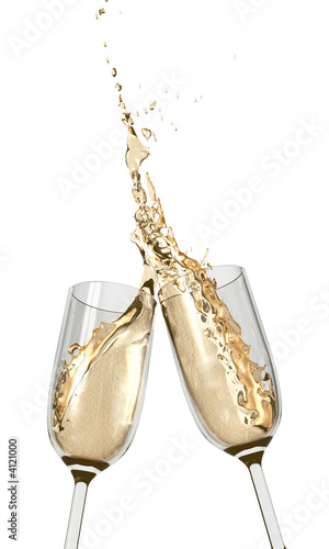 Naklejka flet celebracja toast szkło alkohol
