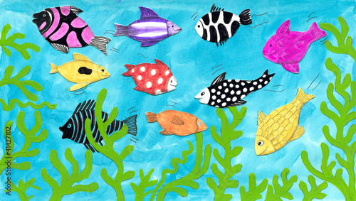 Naklejka fala zwierzę podwodne lato natura