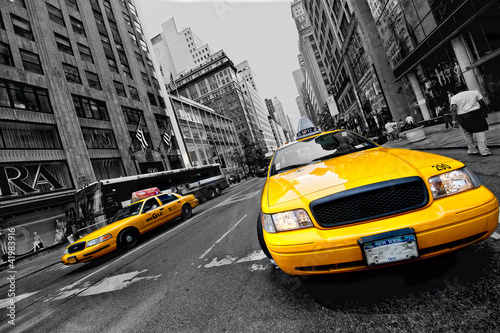 Naklejka Żółte taksówki w Nowym Jorku