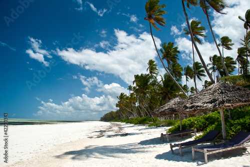 Fototapeta morze plaża lato tropikalny leżak