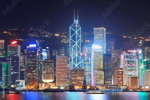 Fotoroleta drapacz pejzaż panorama hongkong niebo