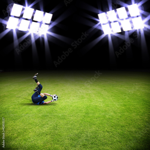 Fototapeta piłkarz stadion piłkarski bramkarz piłka nożna stadion