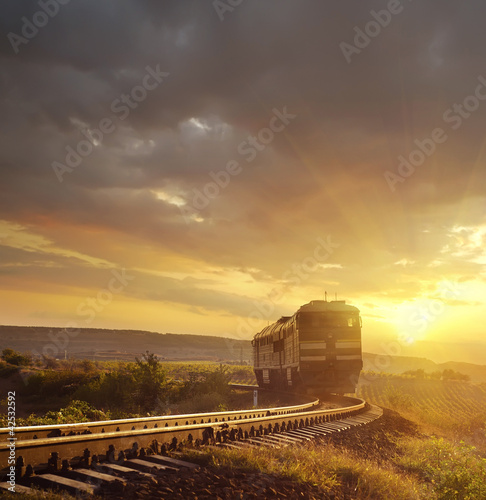 Obraz na płótnie perspektywa transport rejs pejzaż słońce