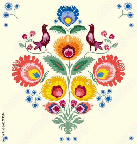 Obraz na płótnie wzór ludowy regionalnych kwiatowy tradycyjnych