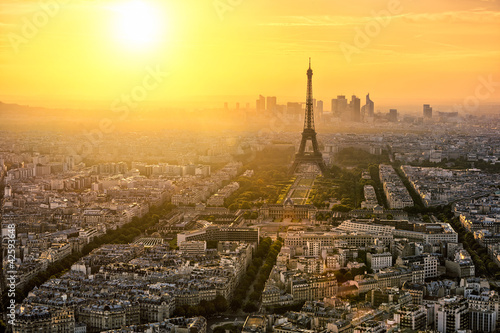 Plakat Paryż z lotu ptaka