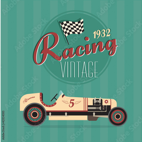 Obraz na płótnie maszyna vintage samochód wyścig retro