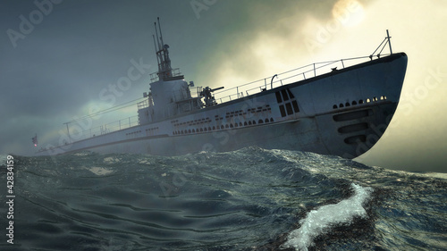 Naklejka okręt wojenny 3D pancernik statek