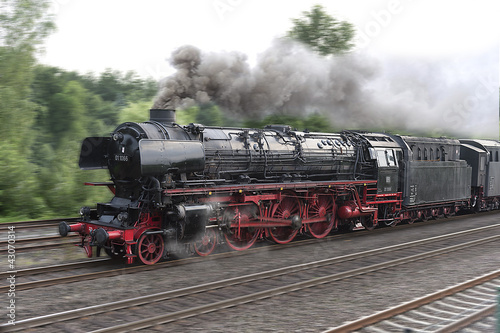 Naklejka lokomotywa pociąg silnik parowy