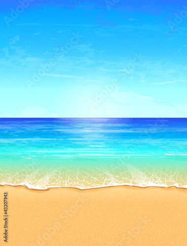 Plakat tropikalny wybrzeże morze lato