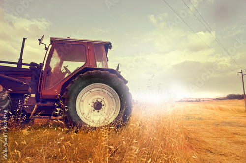Fototapeta natura traktor wzgórze