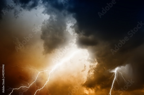 Plakat natura niebo święty sztorm sundown