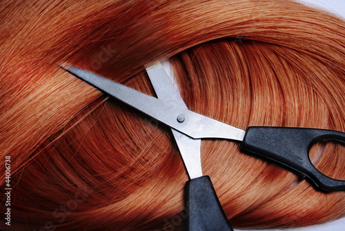Fototapeta piękny fala fryzjerstwo nożyczki