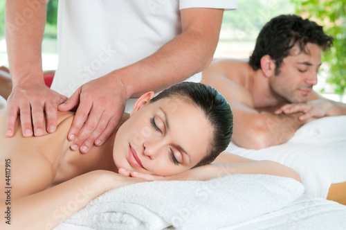 Obraz na płótnie uśmiech masaż zdrowy kosmetyk ludzie