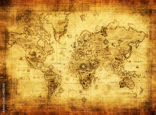 Naklejka Starożytna mapa świata