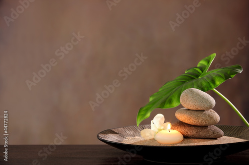Plakat orientalne świeca zen zdrowie