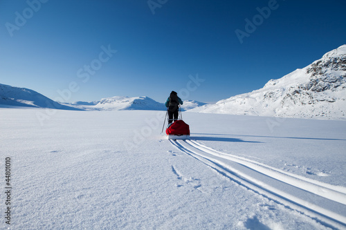 Fototapeta szwecja lód mężczyzna śnieg