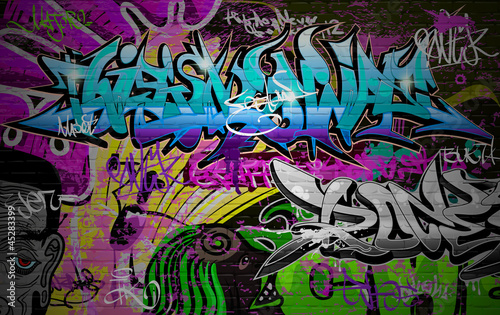 Naklejka graffiti ulica hip-hop nowoczesny obraz