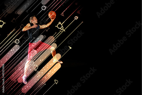 Fototapeta fitness nowoczesny koszykówka amerykański piłka