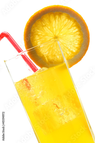 Fotoroleta owoc słoma napój oranżada