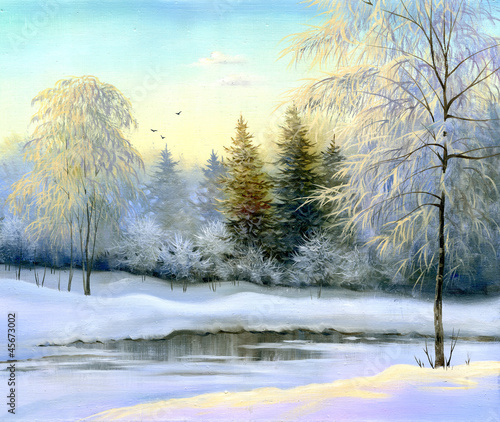 Naklejka obraz śnieg dziki piękny