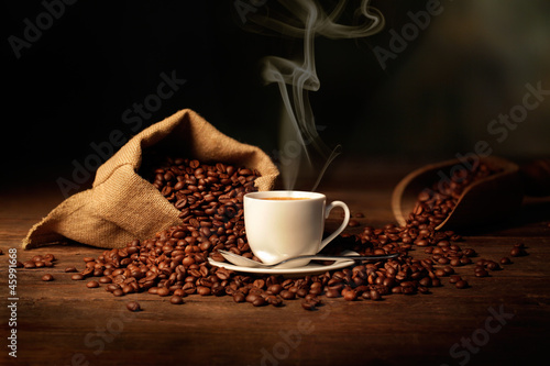 Naklejka filiżanka kawa napój