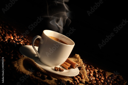 Obraz na płótnie filiżanka expresso napój ziarno kawa