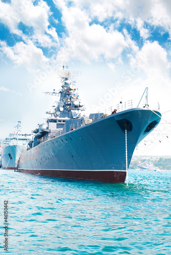 Fototapeta okręt wojenny morze rosja wojskowy niebo