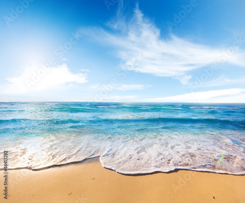 Plakat woda pejzaż natura wybrzeże morze