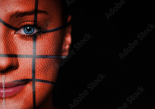 Fototapeta koszykówka twarz dziewczynka stadion kobieta