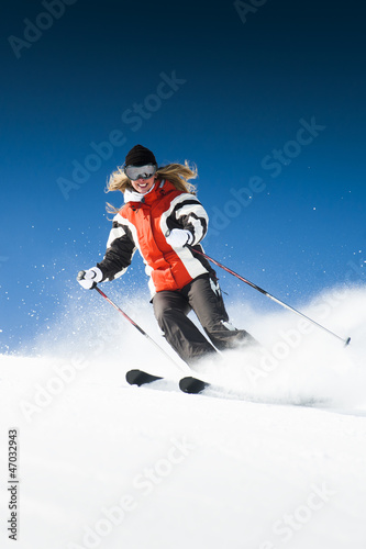 Fototapeta kobieta dziewczynka śnieg szczyt zabawa