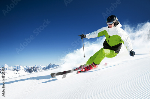 Fotoroleta widok niebo narty lód sport